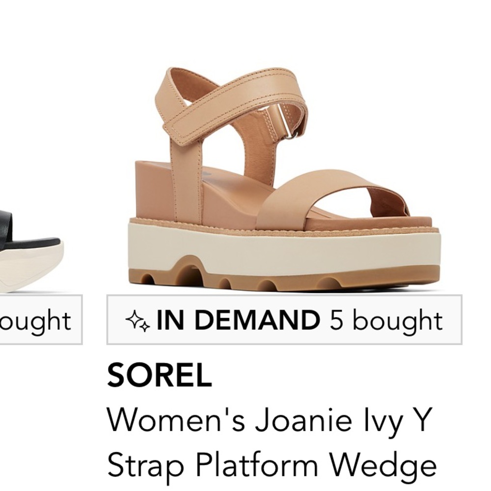 Sorel Women's Joanie Ivy Y Strap Platform Wedge - Tan